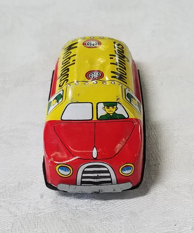 VINTAGE 1950'S JAPAN TIN LITHO MOBILGAS TANKER TRUCK-FRICTION TOY-GAS-OIL  ADVERTISING!, image size:810x973